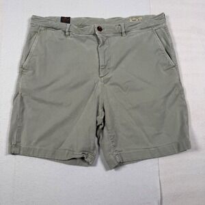 Faherty Coastline Premium Chino Shorts Mens 36 Tailored Fit Sage Gray Cotton